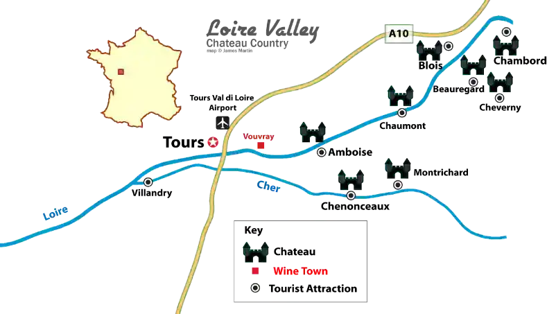 loire valley chateau map