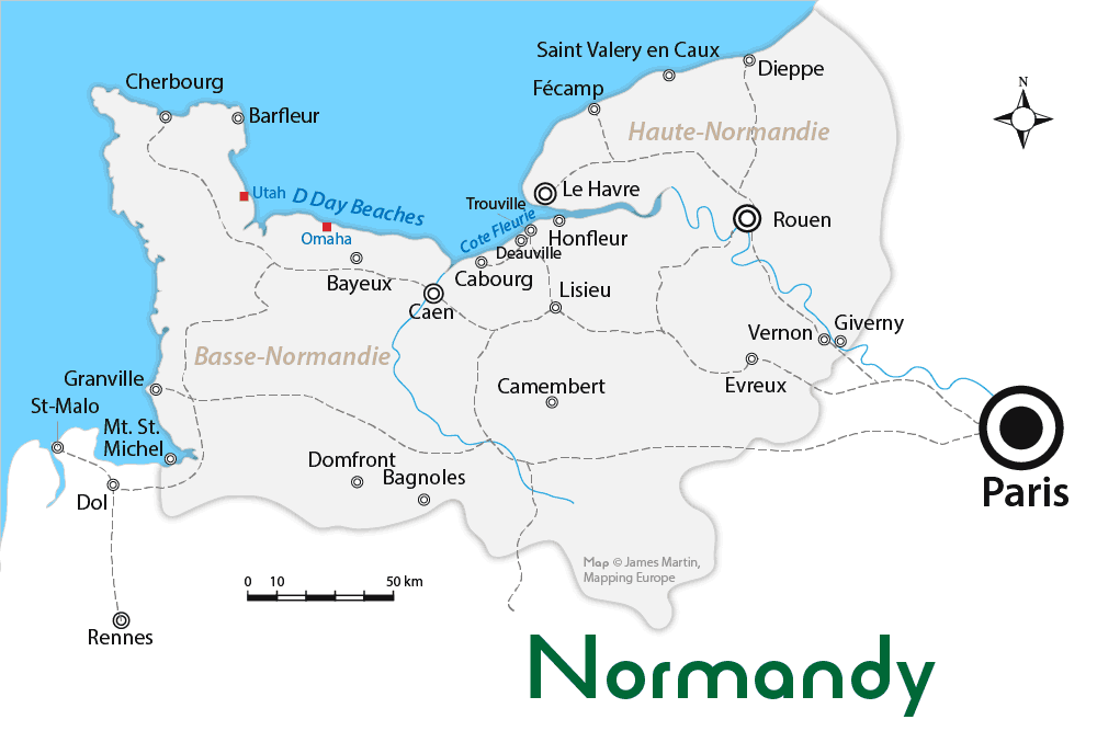 Normandy City Map Map of Normandy in France