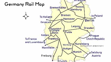 rail map showing train lines