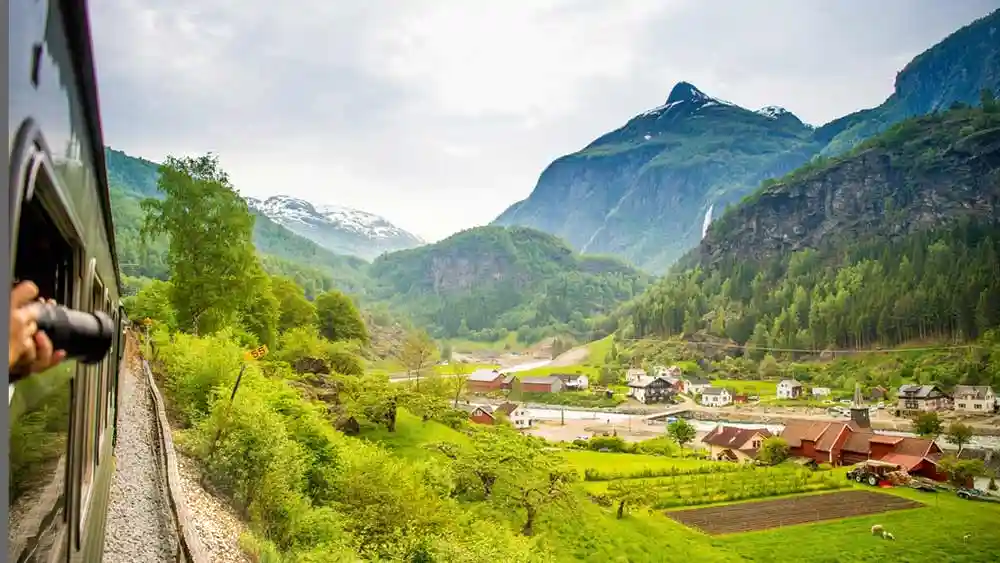 train ride through norwegian valley