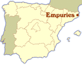 Location of Empúries empuries location map
