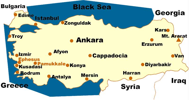 turkey cities map